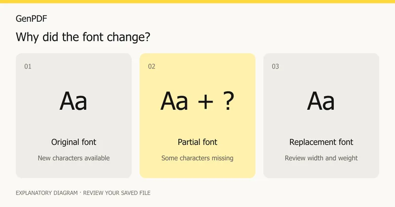 Three font states and the checks to make before saving