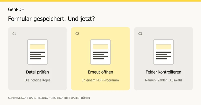 Drei Prüfschritte für ein gespeichertes PDF-Formular