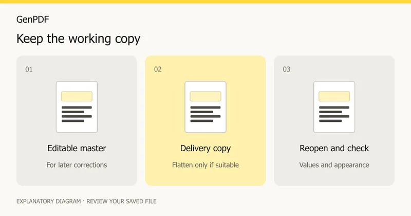 An editable working copy and a separate flattened delivery copy