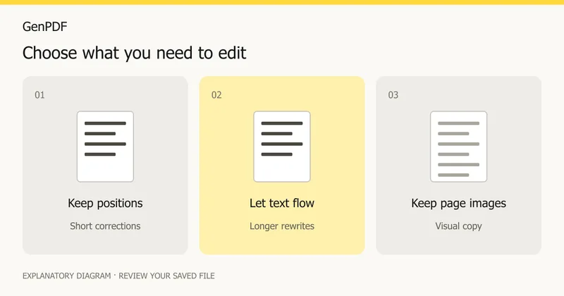 Fixed layout, flowing paragraphs and page images illustrated side by side
